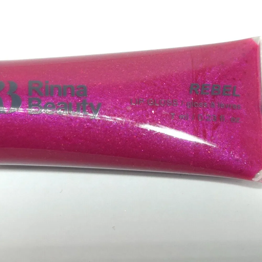 Rinna Beauty Rebel Lip Gloss Sparkle Pink Shimmer Tube 7ml 0.23 fl oz